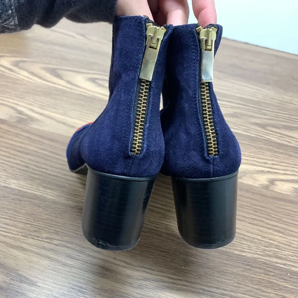 Free People Adelle Ankle Boot Blue‎ And Red Flame Size 37 / 7 MSRP: $195